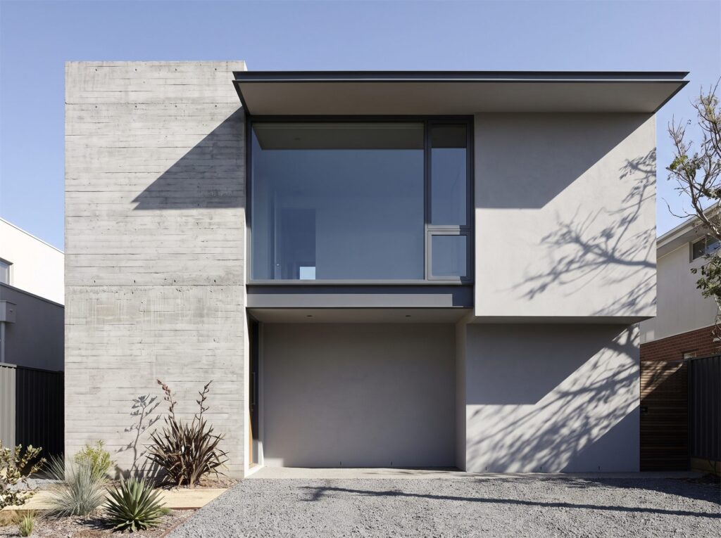 Fenêtres aluminium à profilés fins sur une façade contemporaine